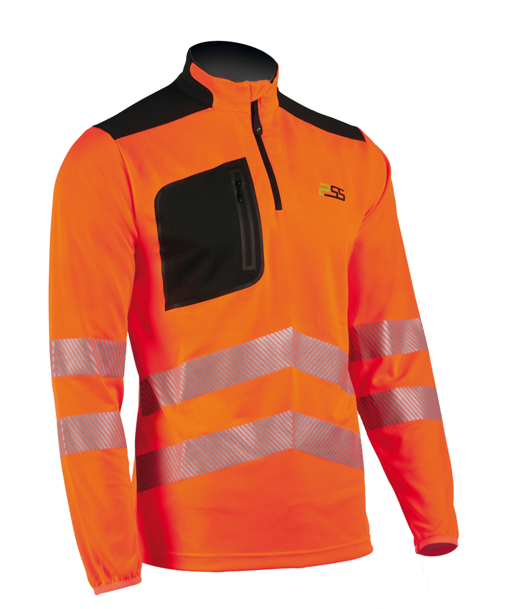 Chemise fonctionnelle PSS / Chemise fonctionnelle couleurs de signalisation X-treme Skin manches longues orange/noir, orange/noir, XX77149