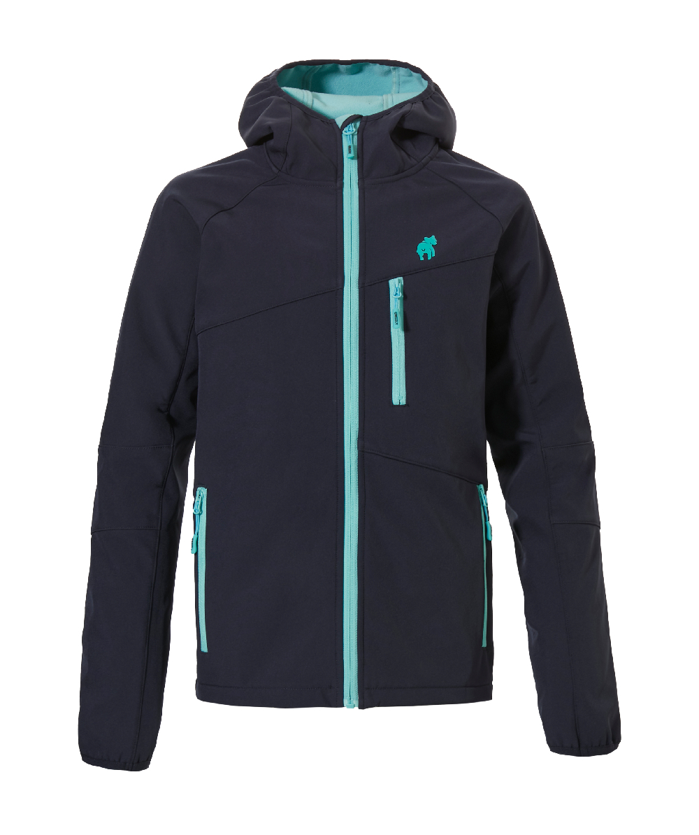 Grizzly Enfants Veste Softshell anti-tiques Montreal bleu marine/turquoise, XX76137