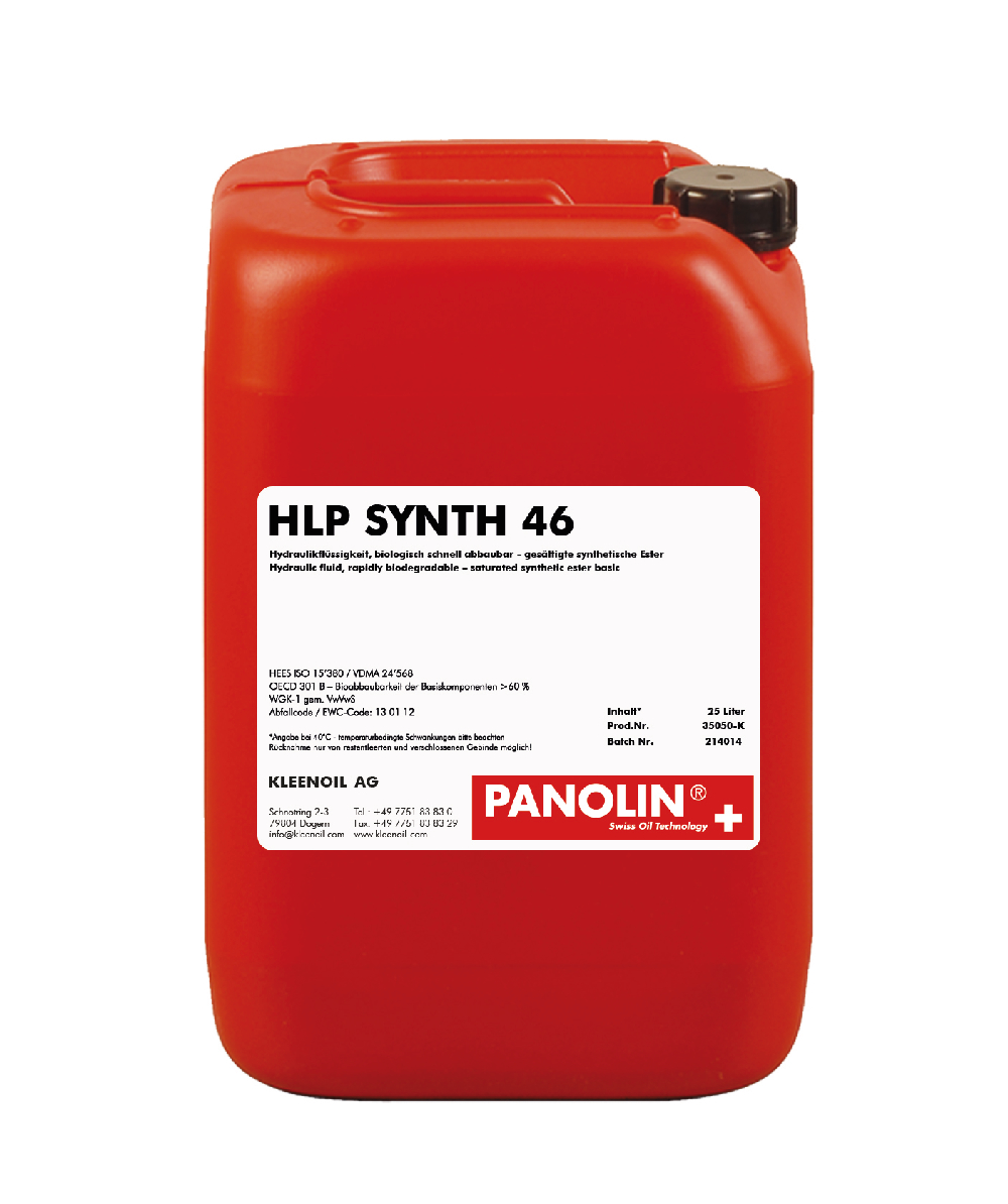 Huile hydraulique Panolin HLP SYNTH 46, Bidon de 25 l, biodégradable, XX9022-25