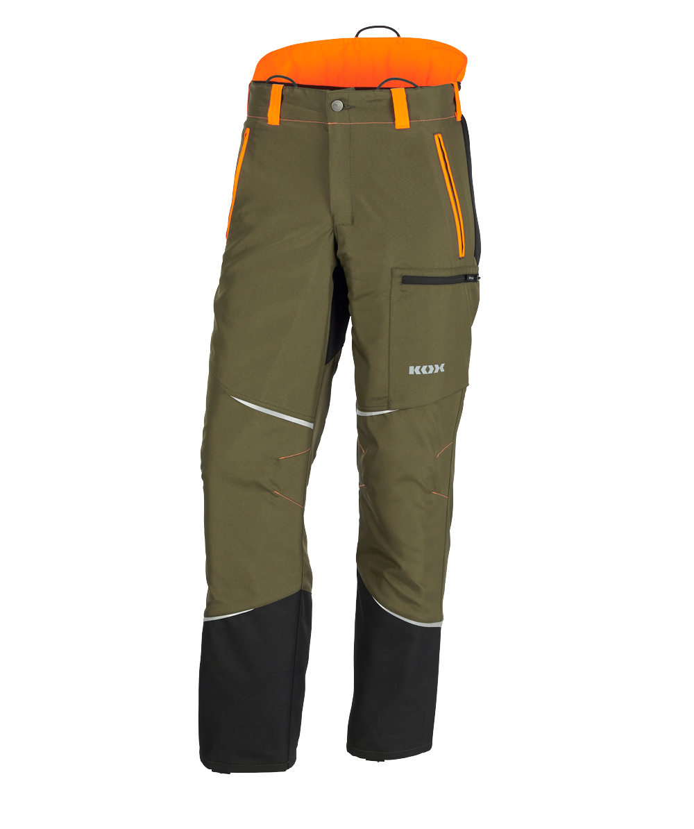 Pantalon de protection anti coupures KOX Mistral 3.0 vert orange