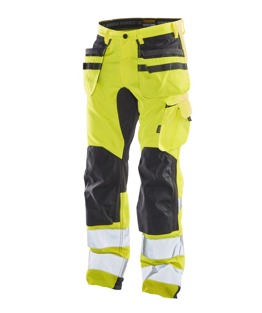 Pantalon de travail HiVis 2240 Stretch jaune/noir de Jobman, Jaune/Noir, XXJB2240G