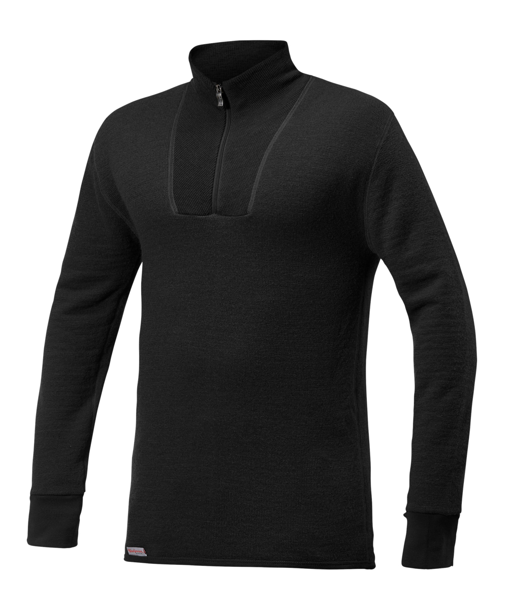 T-shirt  col roul Woolpower Zip Turtleneck 200 / T-shirt en mrinos  manches longues black, noir, XXWP7222S