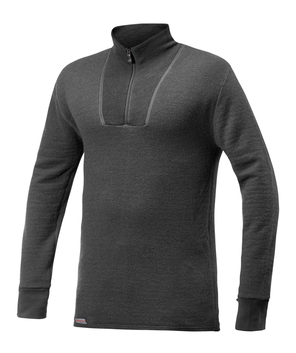 T-shirt  col roul Woolpower Zip Turtleneck 200 / T-shirt en mrinos  manches longues grey, gris, XXWP7222G