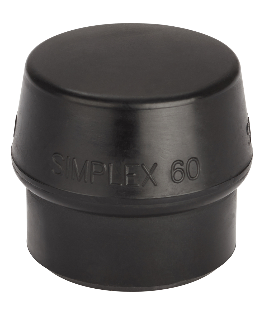 Tête de frappe caoutchouc de rechange, noir, Convient pour la massette Simplex 60 mm, XX97166-2
