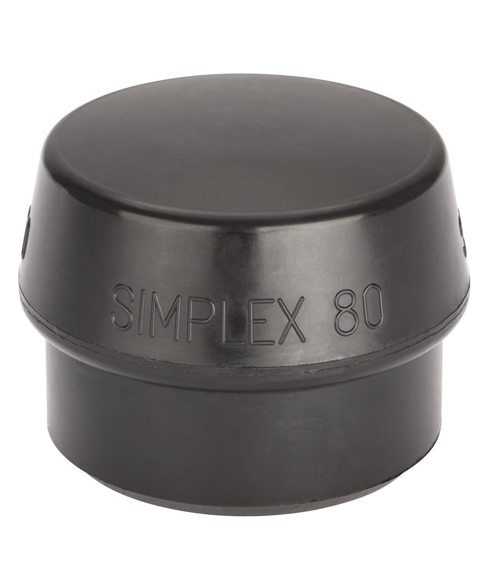 Tête de frappe caoutchouc de rechange, noir, Convient pour la massette Simplex 80 mm, XX97167-1