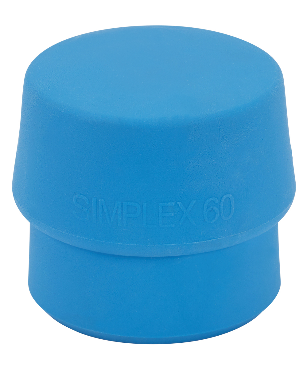 Tête de frappe de rechange TPE-soft Halder, bleu, Convient pour la massette Simplex 60 mm, XX97166-1