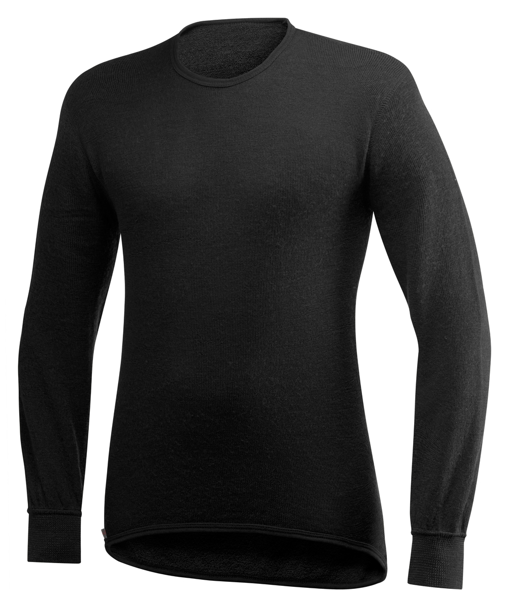 Tricot de corps  col rond Woolpower Crewneck 200 / T-shirt  manches longues en mrinos noir, XXWP7112S