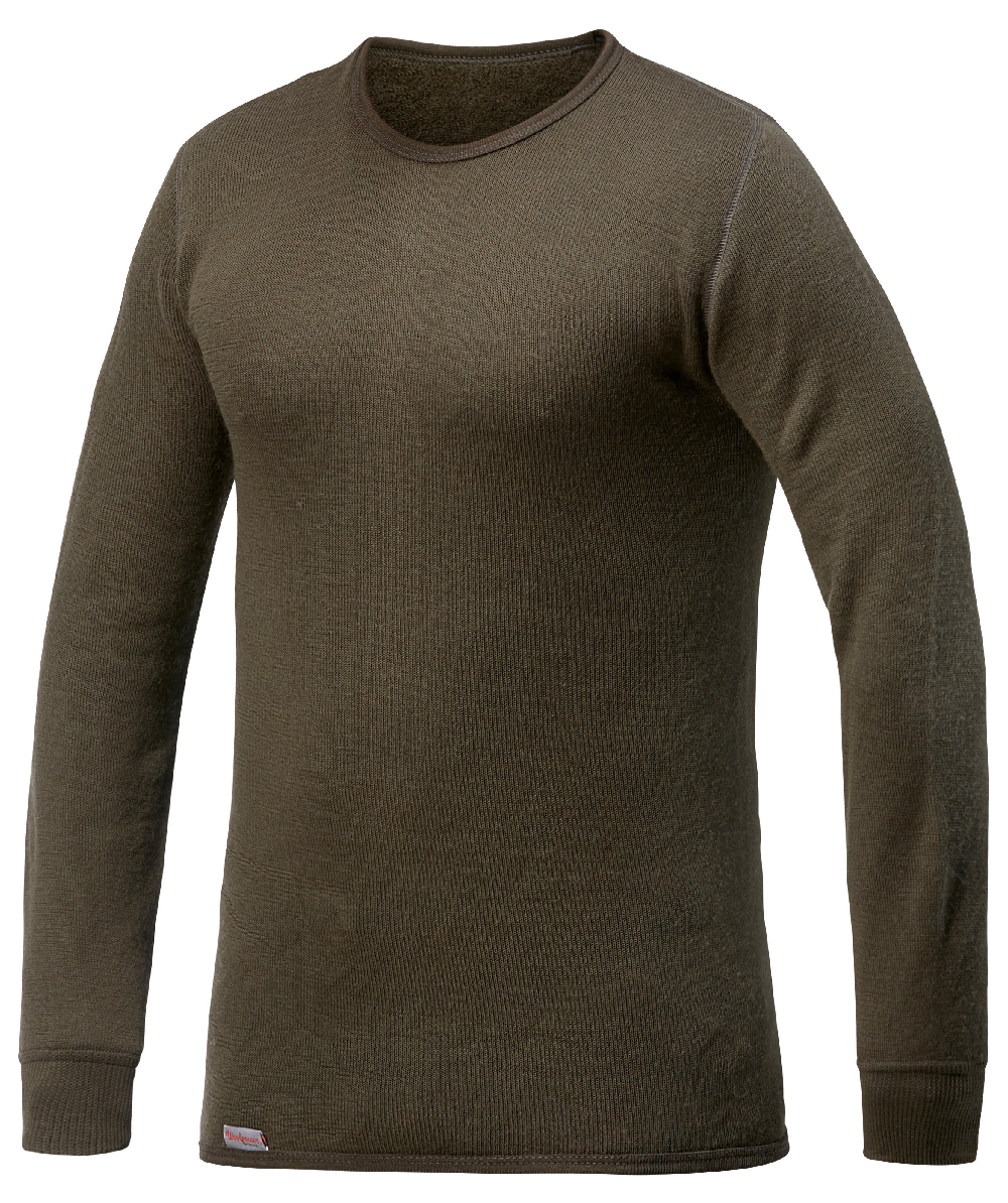 Tricot de corps  col rond Woolpower Crewneck 200 / T-shirt  manches longues en mrinos vert pin, XXWP7112GR