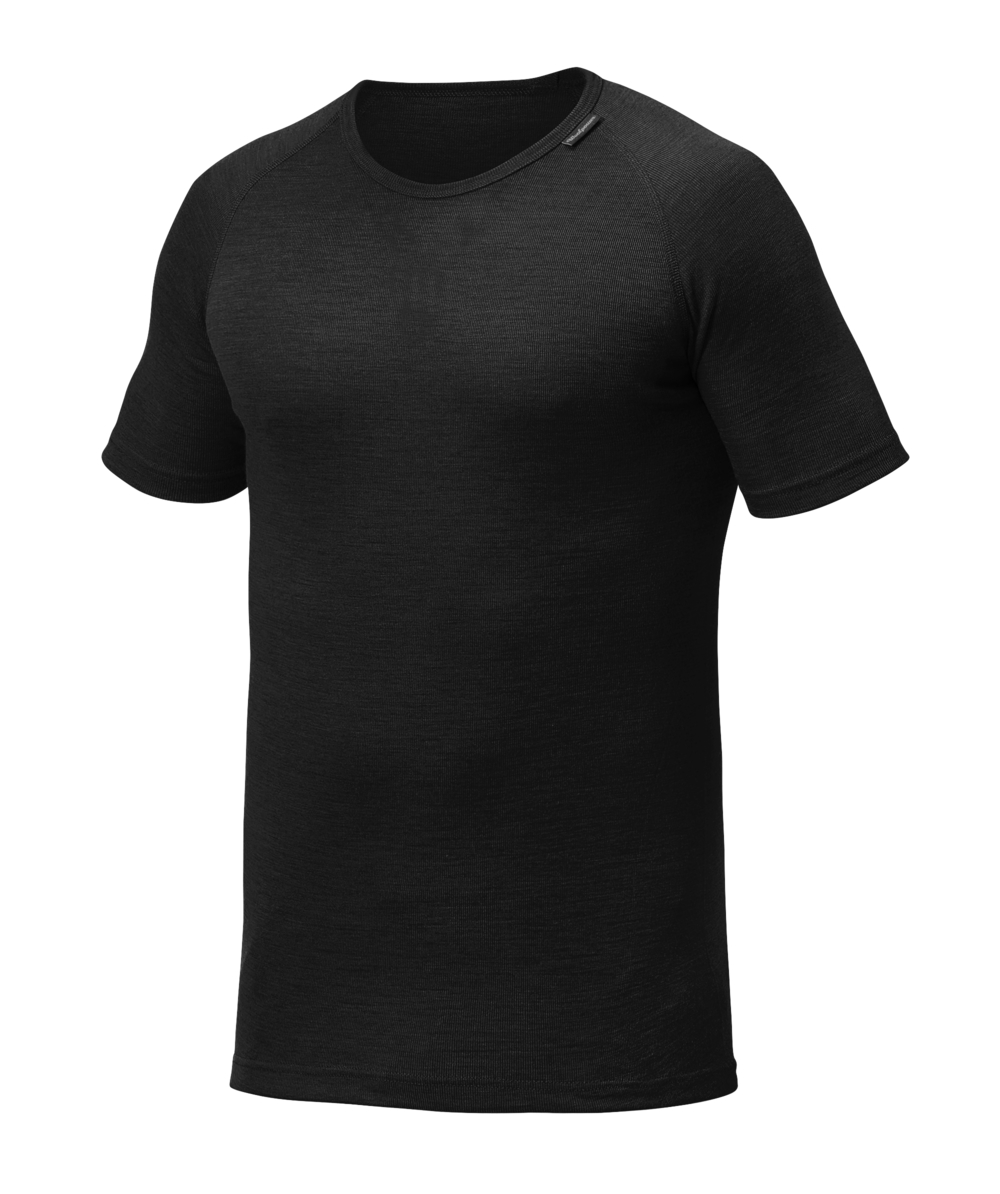 Tricot de corps à col rond Woolpower Tee LITE / T-shirt à manches courtes en mérinos black, noir, XXWP7101S
