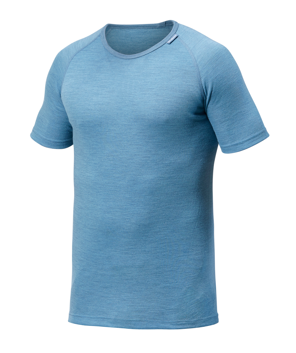 Tricot de corps à col rond Woolpower Tee LITE / T-shirt à manches courtes en mérinos nordic blue, bleu, XXWP7101B